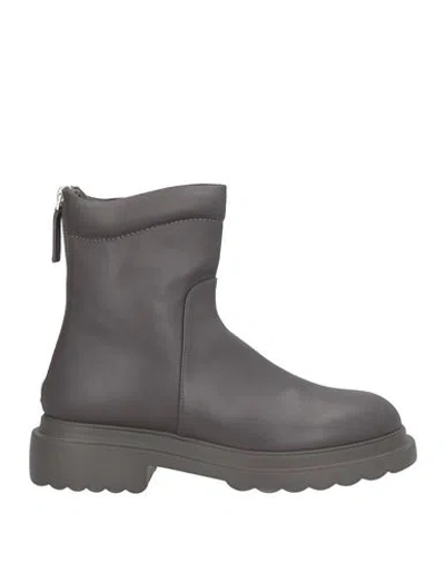 Pomme D'or Woman Ankle Boots Lead Size 7 Leather In Grey