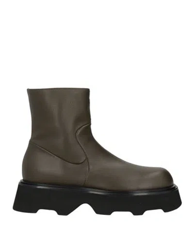 Pomme D'or Woman Ankle Boots Military Green Size 7.5 Leather
