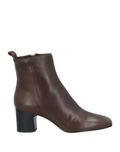 Pomme D'or Woman Ankle Boots Brown Size 7.5 Leather In Green