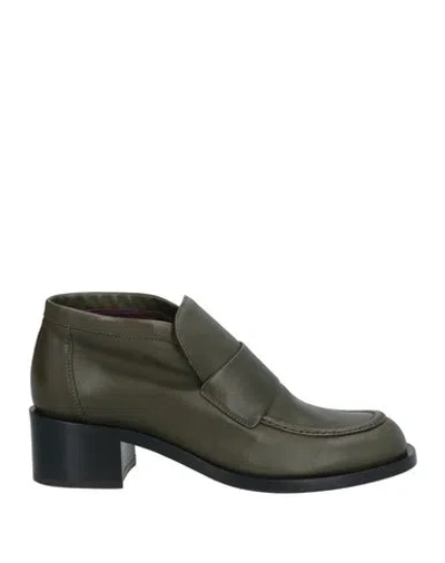 Pomme D'or Woman Ankle Boots Military Green Size 8 Soft Leather