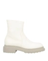 Pomme D'or Woman Ankle Boots Ivory Size 7.5 Leather In White