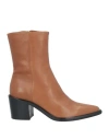 Pomme D'or Woman Ankle Boots Tan Size 7 Leather In Brown