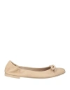 Pomme D'or Woman Ballet Flats Beige Size 8 Leather In Beige