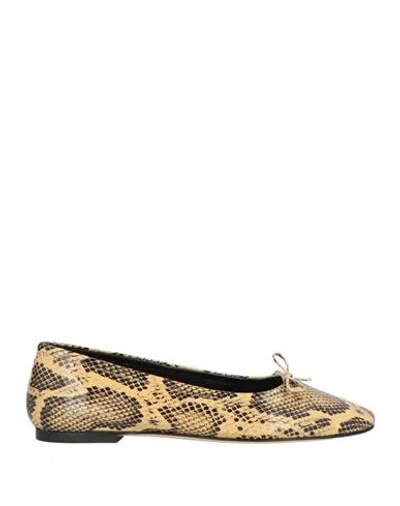 Pomme D'or Woman Ballet Flats Cream Size 7 Calfskin In Yellow