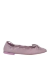 Pomme D'or Woman Ballet Flats Mauve Size 8 Leather In Purple