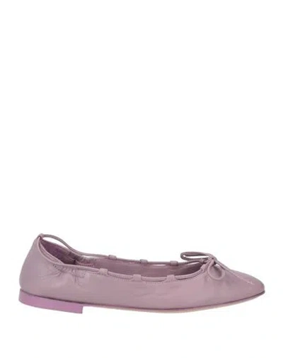 Pomme D'or Woman Ballet Flats Mauve Size 8 Leather In Purple