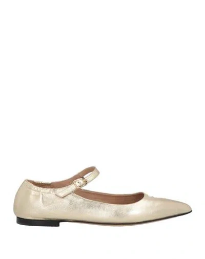 Pomme D'or Woman Ballet Flats Platinum Size 8 Leather In Grey