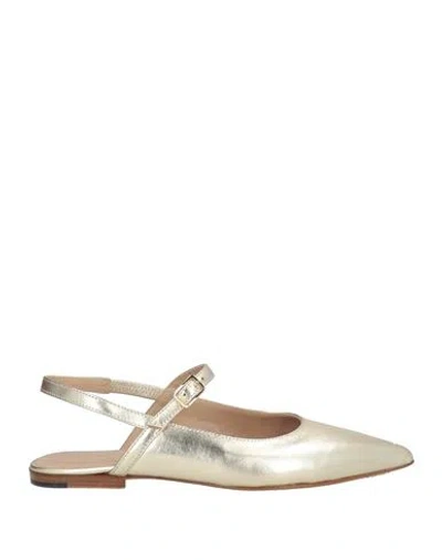 Pomme D'or Woman Ballet Flats Platinum Size 8 Leather In Grey