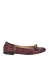 Pomme D'or Woman Ballet Flats Plum Size 6.5 Leather In Purple