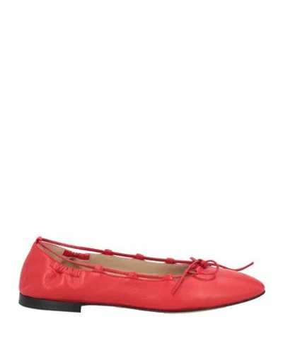Pomme D'or Woman Ballet Flats Red Size 8 Leather