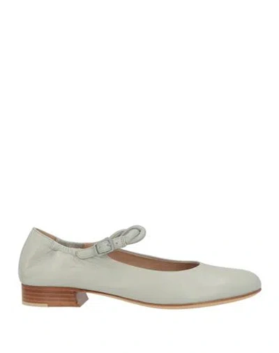 Pomme D'or Woman Ballet Flats Sage Green Size 6 Leather