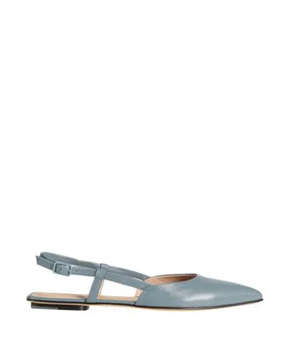 Pomme D'or Woman Ballet Flats Slate Blue Size 6 Leather
