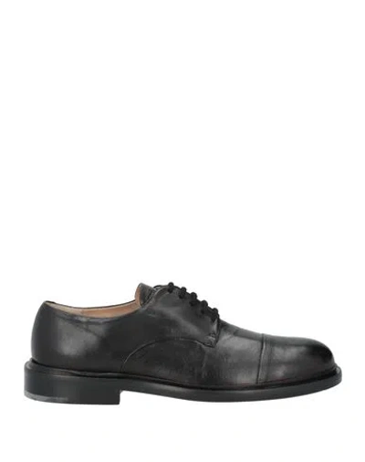 Pomme D'or Woman Lace-up Shoes Black Size 6 Leather