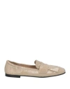 Pomme D'or Woman Loafers Beige Size 7 Leather In Beige
