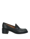 Pomme D'or Woman Loafers Black Size 5.5 Leather In Black
