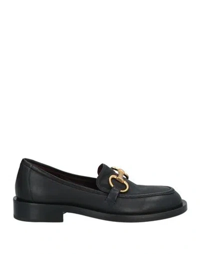 Pomme D'or Woman Loafers Black Size 10 Leather