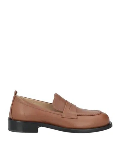 POMME D'OR POMME D'OR WOMAN LOAFERS BROWN SIZE 8 CALFSKIN