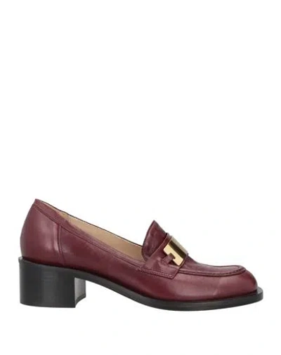 Pomme D'or Woman Loafers Burgundy Size 8 Leather