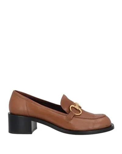 Pomme D'or Woman Loafers Camel Size 10 Leather In Beige
