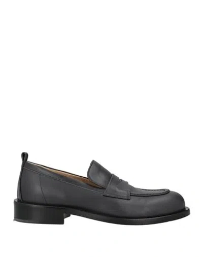 Pomme D'or Woman Loafers Charcoal Size 8 Calfskin In Black