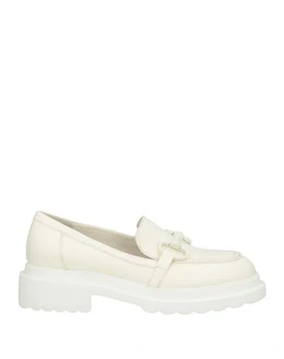 Pomme D'or Woman Loafers Cream Size 6 Leather In White