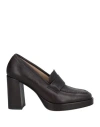 Pomme D'or Woman Loafers Dark Brown Size 8.5 Leather In Brown