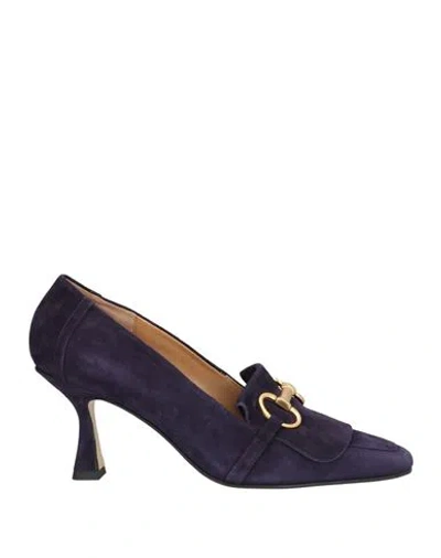 Pomme D'or Woman Loafers Dark Purple Size 7 Leather