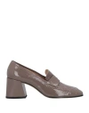 Pomme D'or Woman Loafers Taupe Size 8 Leather In Grey