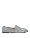 Pomme D'or Woman Loafers Grey Size 10.5 Leather