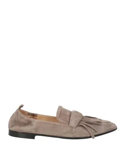 Pomme D'or Woman Loafers Grey Size 6 Leather