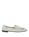 Pomme D'or Woman Loafers Grey Size 6 Leather In Grey