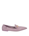 Pomme D'or Woman Loafers Mauve Size 8 Leather In Purple