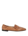 Pomme D'or Woman Loafers Tan Size 8 Leather In Brown