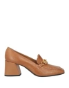 Pomme D'or Woman Loafers Tan Size 10 Leather In Brown