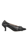 Pomme D'or Woman Pumps Black Size 8 Leather In Black
