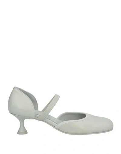 Pomme D'or Woman Pumps Grey Size 8 Leather