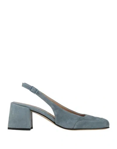Pomme D'or Woman Pumps Light Blue Size 11 Leather