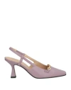 Pomme D'or Woman Pumps Light Purple Size 8 Leather In Purple
