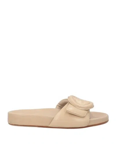 Pomme D'or Woman Sandals Beige Size 8 Leather