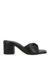 Pomme D'or Woman Sandals Black Size 10 Leather In Black