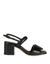 Pomme D'or Woman Sandals Black Size 6 Leather In Black