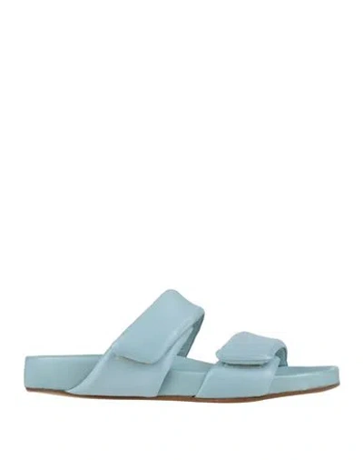 Pomme D'or Woman Sandals Sky Blue Size 8 Soft Leather