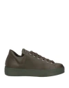 Pomme D'or Woman Sneakers Military Green Size 7.5 Leather In Green