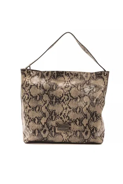 Pompei Donatella Brown Leather Women Shoulder Bag In Multi