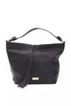 Pompei Donatella Chic Leather Shoulder Bag With Logo Women's Detailing In Grey