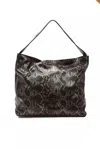 Pompei Donatella Gray Leather Shoulder Bag In Grey
