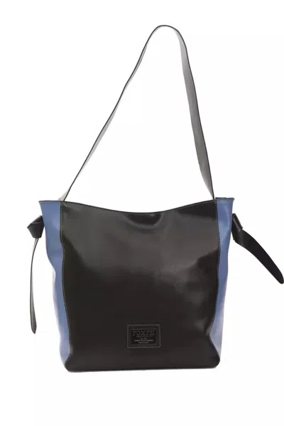 Pompei Donatella Elegant Leather Shoulder Women's Bag In Blue