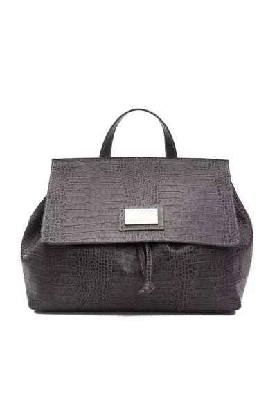 Pompei Donatella Leather Women Shoulder Women's Bag In Grey