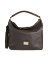 Pompei Donatella Leather Shoulder Women's Bag In Brown