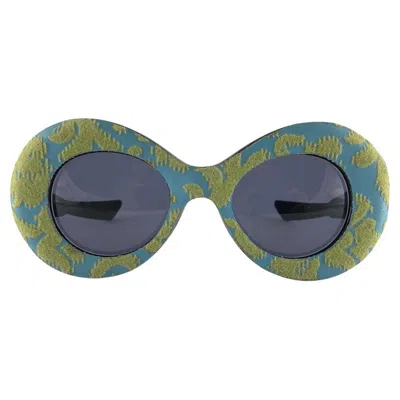 Pre-owned Pompeii Mint Vintage  Turquoise Fabric Made In Italy Sunglasses, 1960 In Gray